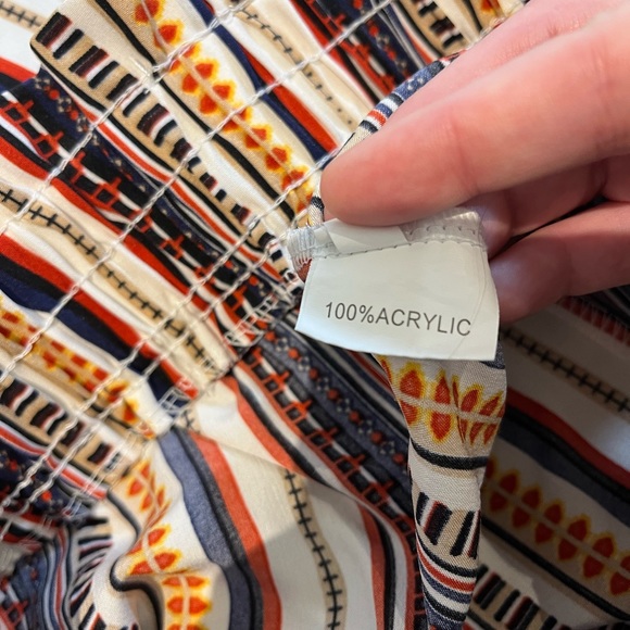 Striped Paperbag Elastic Tribal Boho Belted Shorts Size Medium - Picture 5 of 7